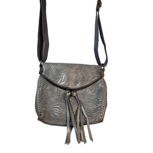 The Sak Silverlake Crossbody Leather Bag Women's Maritime Wave Embossed Snap